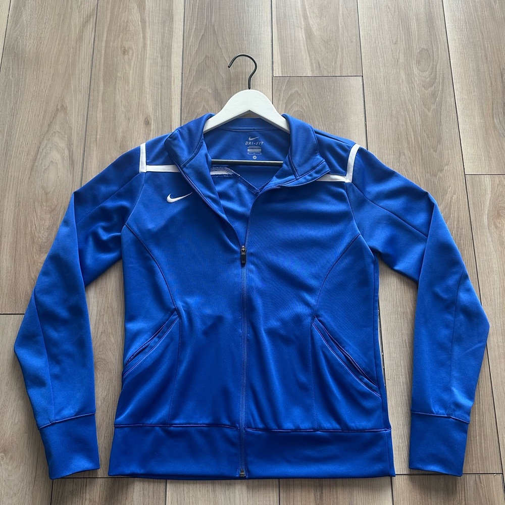 Nike Women's Royal Blue Track Jacket - Medium